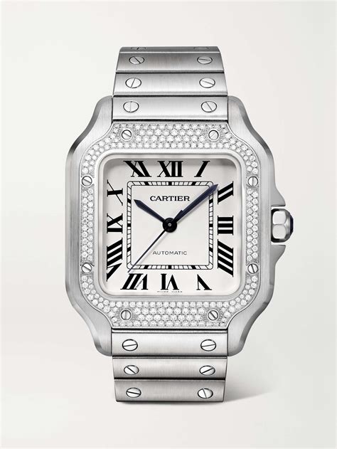 santos de cartier watch diamond|cartier santos full diamond.